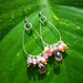 pink pearl earrings, teardrop, swarovski crystals