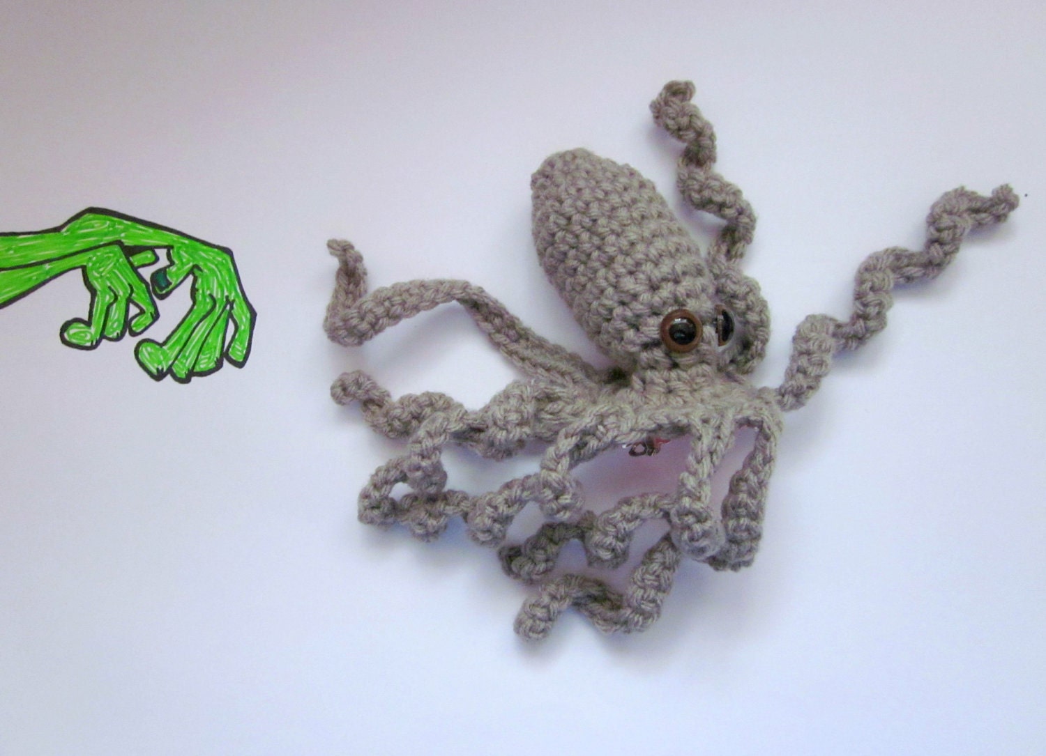 Octopeep Fascinator Hair Clip. Tentacle. Headpiece. Biology Zoology Geek. Whimsical. Odd. Nerdy. Playful. Octopus. Grey.