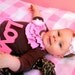Long sleeve brown and pink baby girls onesie tutu with white chiffon flower CUSTOM ORDER FOR Angele