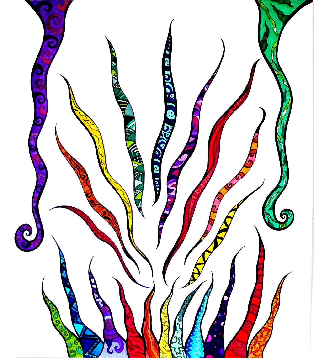 Print abstract art,  rainbow colors "Spectrum" colorful print, abstract art reproduction