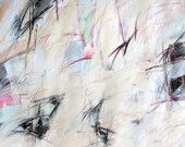 Study For On the Street,  5-3-12,  (abstract painting, pastel, white, gray, cream, silver, pink, blue, green)