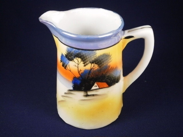 Shop Sale on now. Delicate Vintage Japanese Sunset creamer .Free If u buy set. matches tea cup,saucer & plate tea set