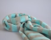 Handwoven Linen Scarf - Marine - turquoise