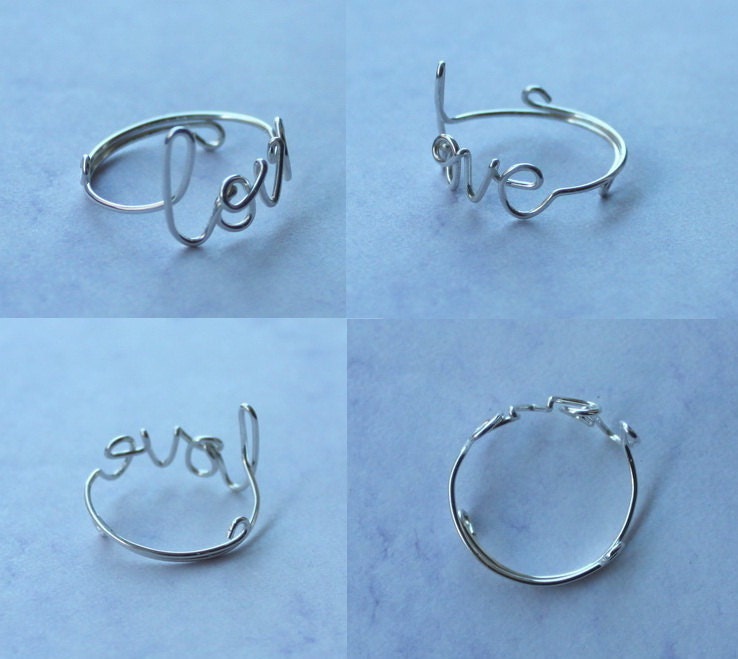 Love Ring, Sterling Silver Wire - Handcrafted Adjustable, Classic Yet Modern, For You And Your Loved One
