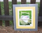 Distressed Picture Frames, Grey 8x10 Picture Frame, Grey & Yellow Frame, Rustic Picture Frame