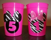 MINNIE MOUSE BIRTHDAY party zebra print favor cups (set of 5) Il_170x135