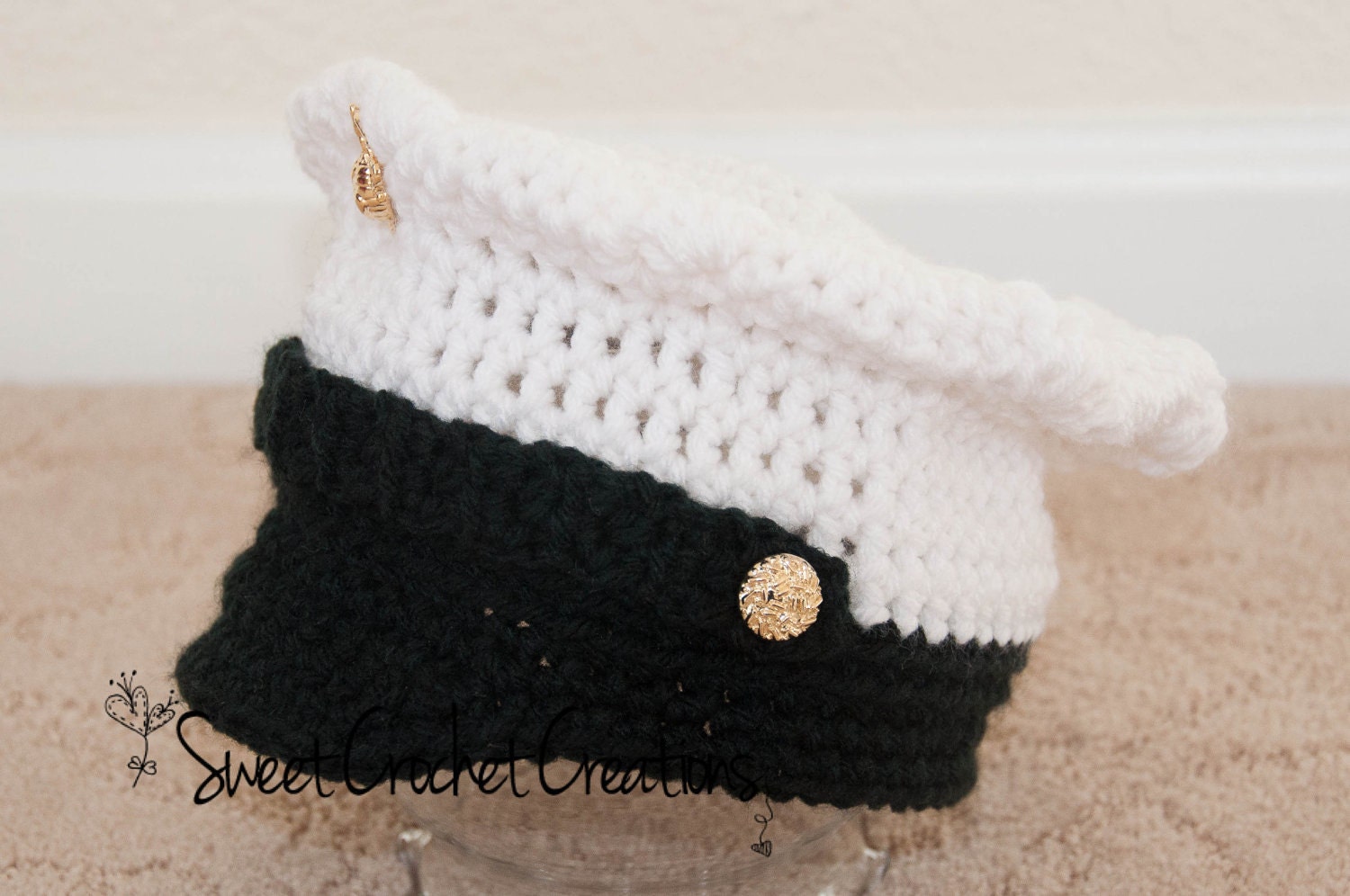 US Marine Corps Dress Blues Hat and Diaper Cover SET