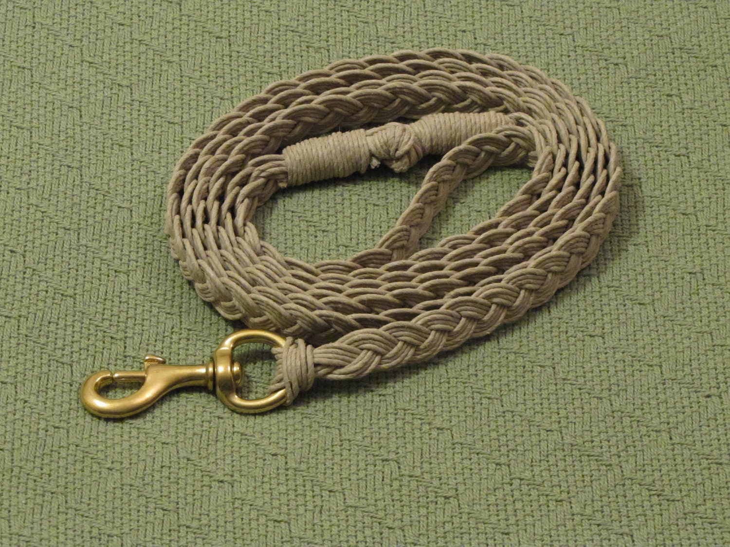 Natural Braided Hemp Dog Leash--7' long.  For Large Dogs.