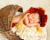 Little Lion Set Bonnet Hat and Diaper Cover With Tail Crochet Newborn