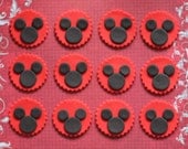 Adorable Classic Mickey Mouse Inspired Fondant Toppers - Perfect for Cupcakes, Brownies and Other Creations