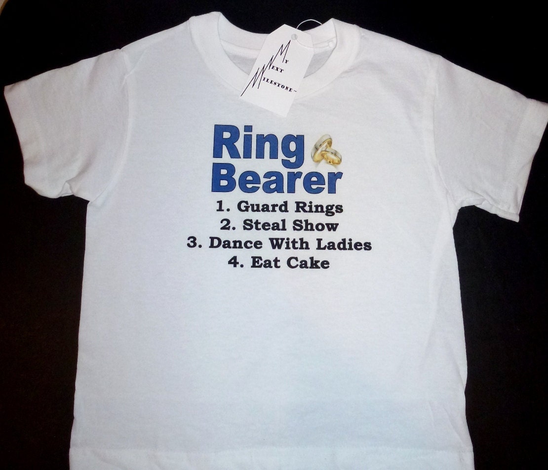 Ring Bearer Wedding Onesie or T-shirt Personalized with Name on the Back Infant Baby Toddler Youth Sizes
