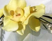 Wedding buttercream  orchid headband