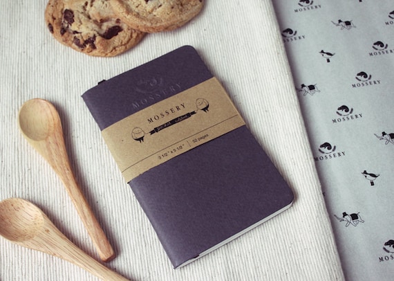 Greyish Pocket Notebook Handmade By Mossery