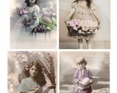 Vintage EASTER POSTCARD SCANS No:1 - Holiday - Digital Collage Sheet -  Happy Easter - Printable Download - Ephemera
