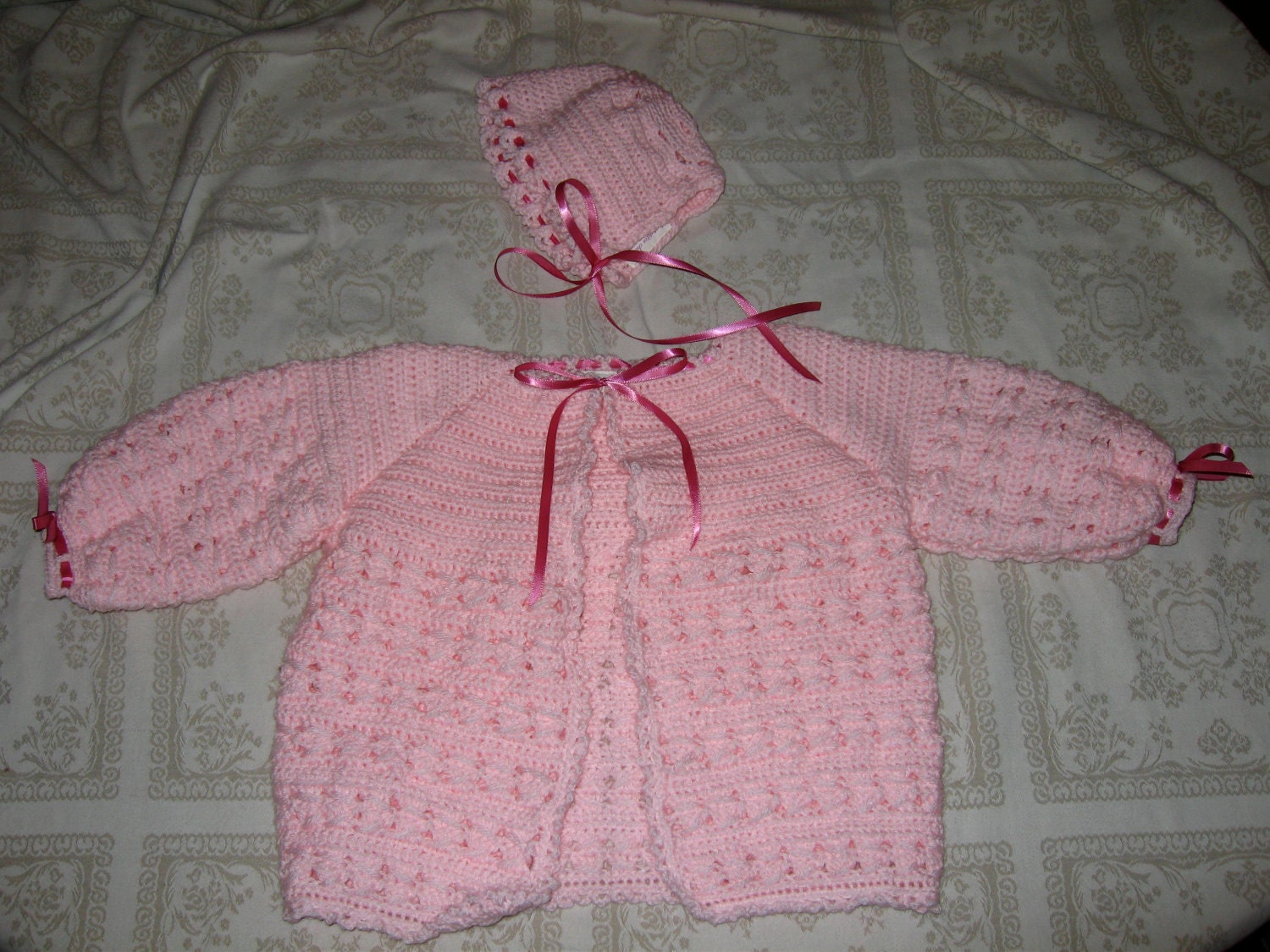 Sweet Stuff Baby Sweater and Bonnet