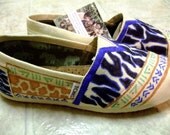 Custom painted ANIMAL PRINT TOMS Shoes