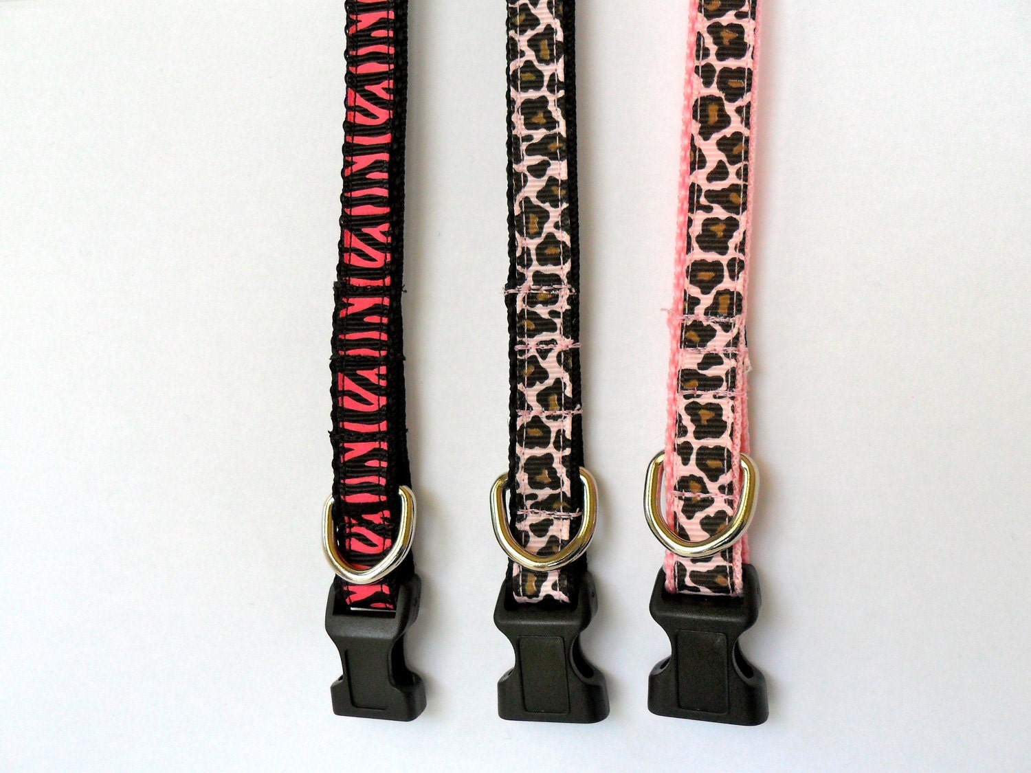 Cat Collar or Dog Collar, You Choose 1 - Leopard and Zebra Print, Size Medium, Adjustable