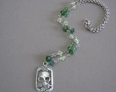 Zombie Spring Necklace Glass and Tibetan Silver Set