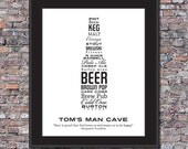 BIGGER Man Cave Beer Lover Custom 11 x 14 Canvas