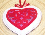 Red Heart Sachet filled with Rose Petals