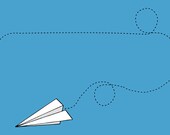 Paper Airplane Childrens Nursery Art Print 8x10 Paper Plane