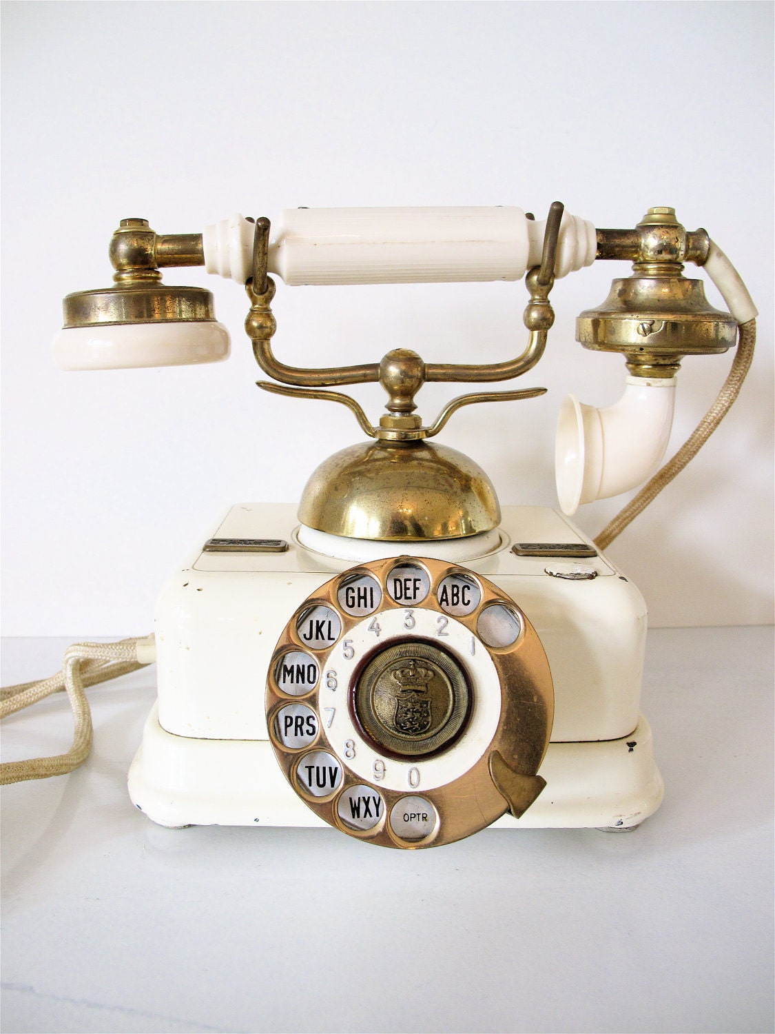 Antique Danish Boudior Cradle Telephone, Kjobenhavns Telefon