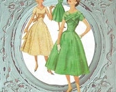 1950s Vtg SIMPLICITY Sewing Pattern Cocktail Party Dress Princess Seams 16/36