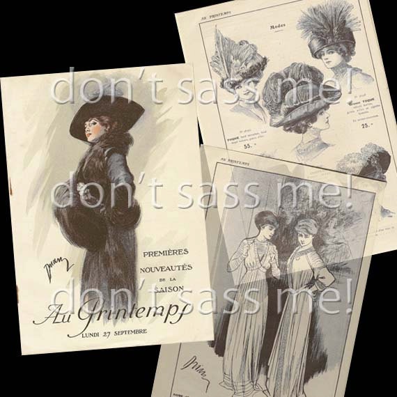 1910s Digital Download Vintage TITANIC Era Edwardian PARIS Fashion Antique Store Catalog - 34 Pages Printable Pdf