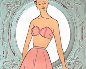 1950s Sewing Pattern PDF Vintage FRENCH Bra Bikini Top - Sz 44 B38 L Printable Pdf Digital Download