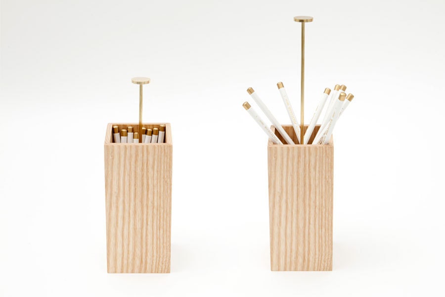 Ash and Brass Pencil Cup