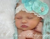 Vintage Inspired Headband in Aqua Blue Headband Breakfast at Tiffany's Vintage Inspired headband  in Tiffany blue   PHOTOGRAPHY PROP