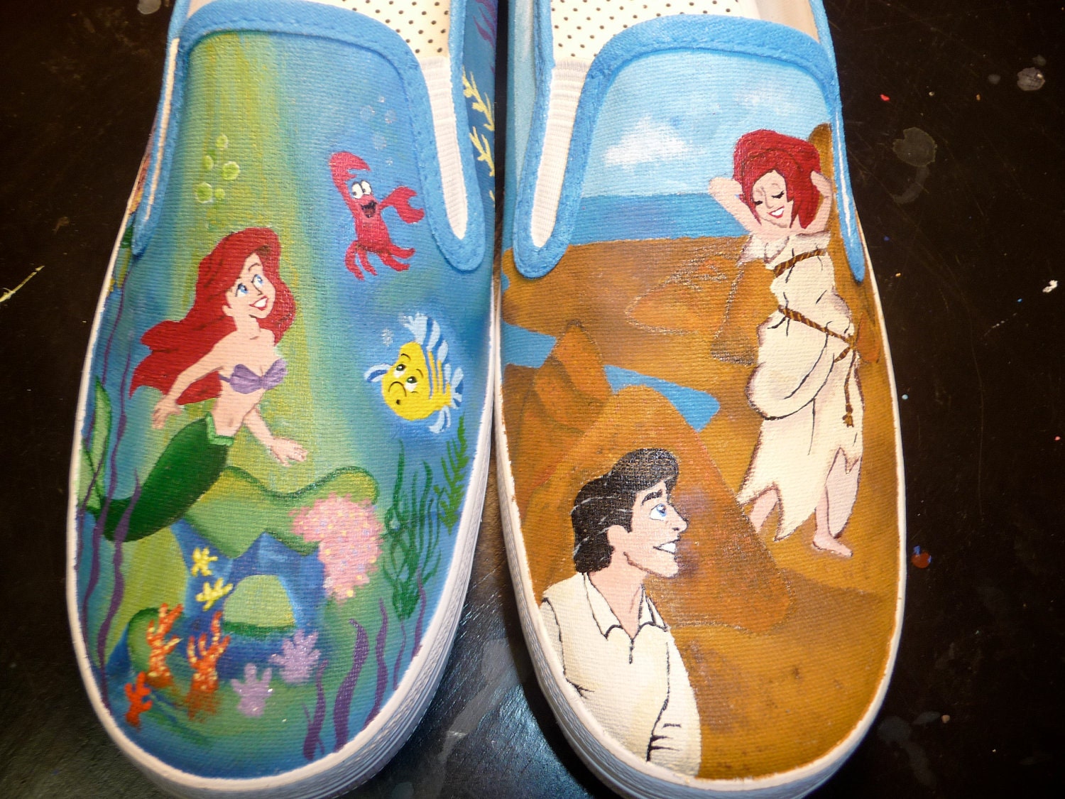 Custom Hand Painted Shoes - Little Mermaid