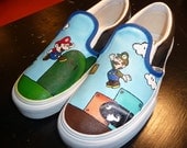 Custom Hand Painted Shoes - Mario and Luigi