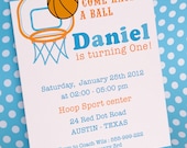 DIY PRINTABLE Invitation Card - Basketball Birthday Party Invitation - PS833CA1a1 Il_170x135