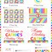 Rainbow Birthday Party Package Personalized FULL Collection Set - PRINTABLE DIY - PS808CA1x