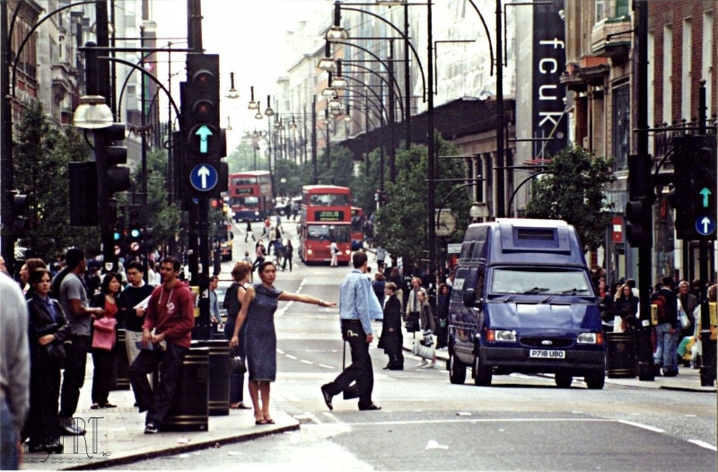 Travel print, London print, Oxford Street of London, England, fine art photography, 5x7 (13x18)F R E E  SHIPPING