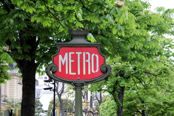 Paris photography, Paris decor, spring in Paris, retro signboard, art deco, metropolitain, street art, 5x7 (13x18) F R E E  SHIPPING