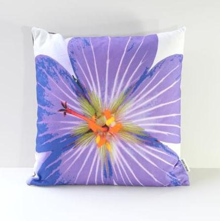 HALF OFF Sample SALE Garden Flowers Pillow Cover: Johnson's Blue Geranium