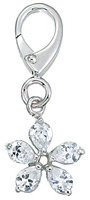 Genuine Zable Product. 925 Sterling Silver CZ Flower Clip-on Bead Charm.