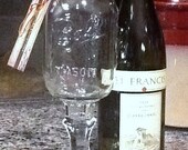 REDNECK WINE GLASS Set of 2 - Ball Mason jar Hillbilly Tumbler Cowgirl Cocktails