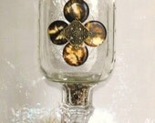 Cowgirl Cocktails - REDNECK Wine Glass AGATE Stones w/ Feathers
