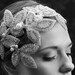 My Devine Cordelia statement hair piece - extraordinary fascinator with rhinestone leaves and pearls