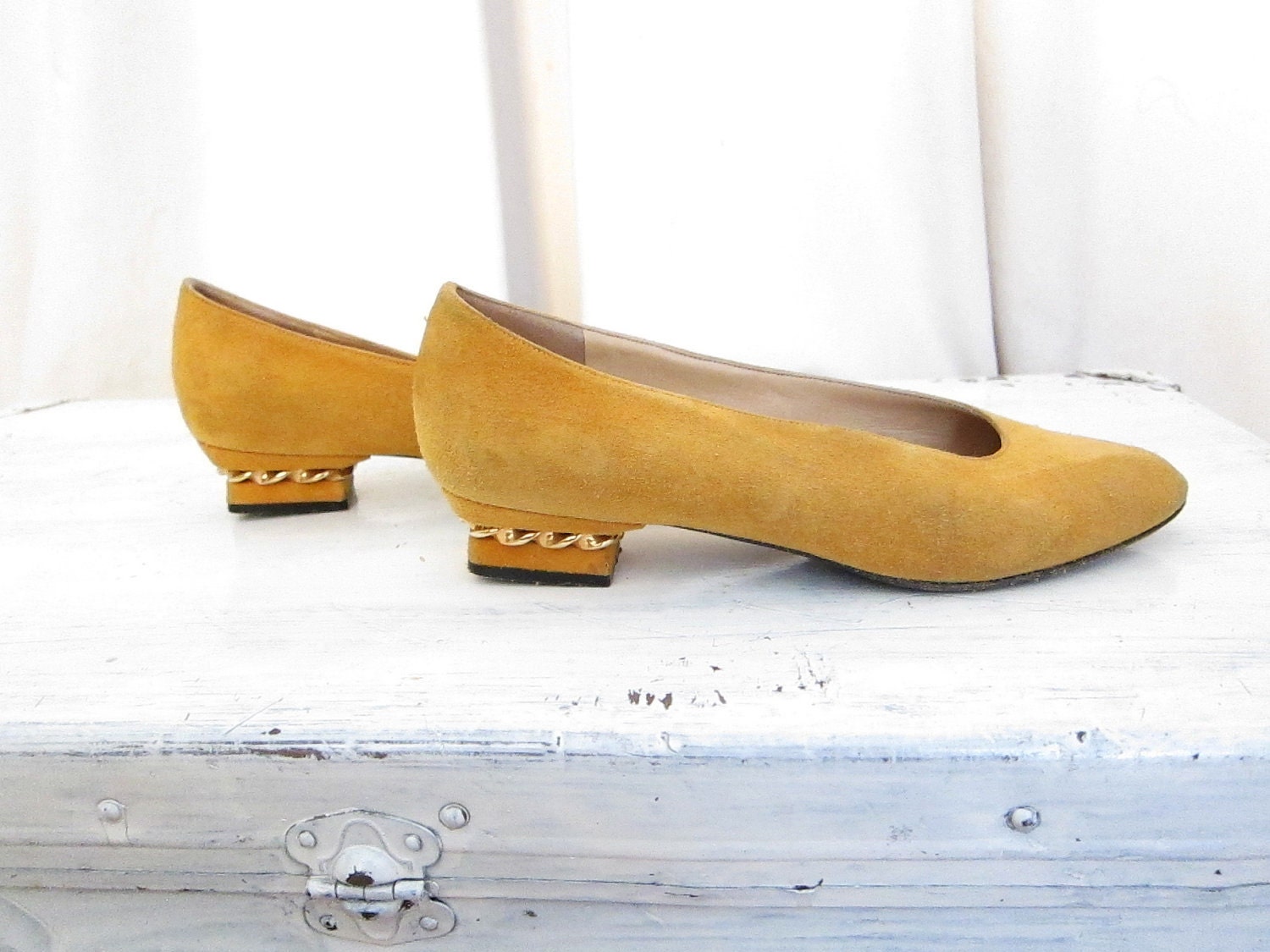 yellow vintage shoes