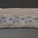 linen hand printed running horse zipped purse pouch pencil case cornflower blue
