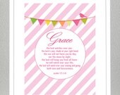 Baby Dedication - Baptism Gift - Bible Verse - Psalm 121: 5-8 - with custom name