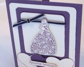 Wedding Shower Invitations - Set of 6 - Purple and Cream