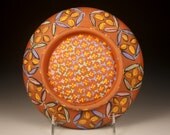 Floral Back Ceramic Plate