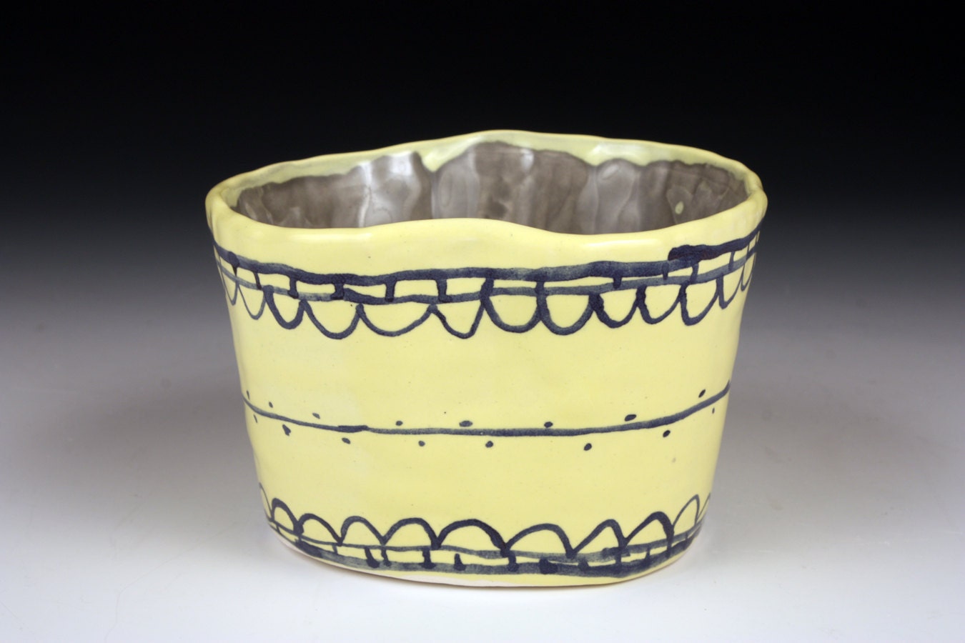 Yellow and Gray Ceramic Cup