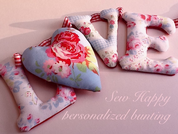 Personalized bunting, Name bunting, LOVE garland
