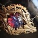 Dragons Lair- Vintage Dragon's Breath Mexican Opal in Antiqued Brass Filigree Necklace Set